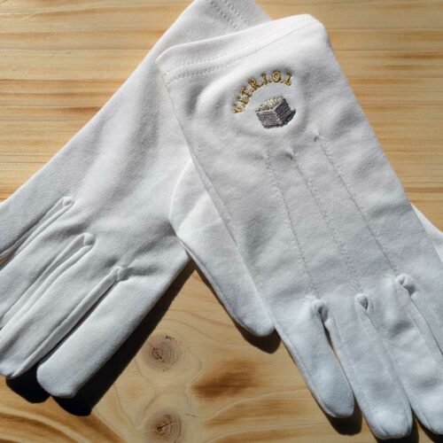 Gants maçonniques Vitriol Pierre Taillée