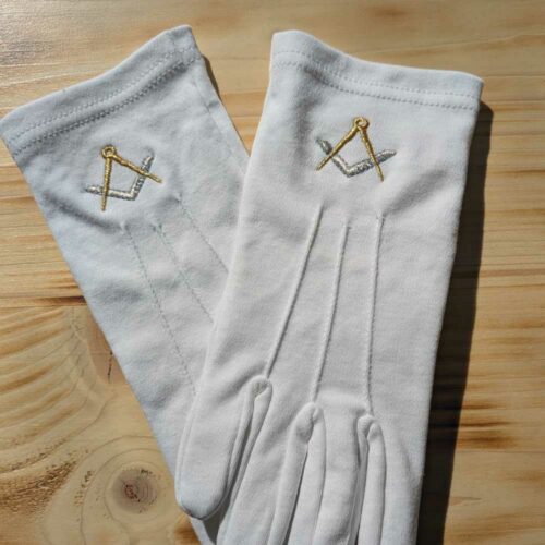 Gants maçonniques Équerre et Compas