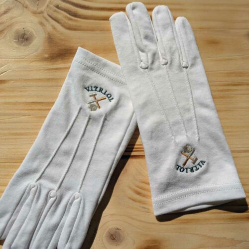 Gants maçonniques Maillet et Ciseau