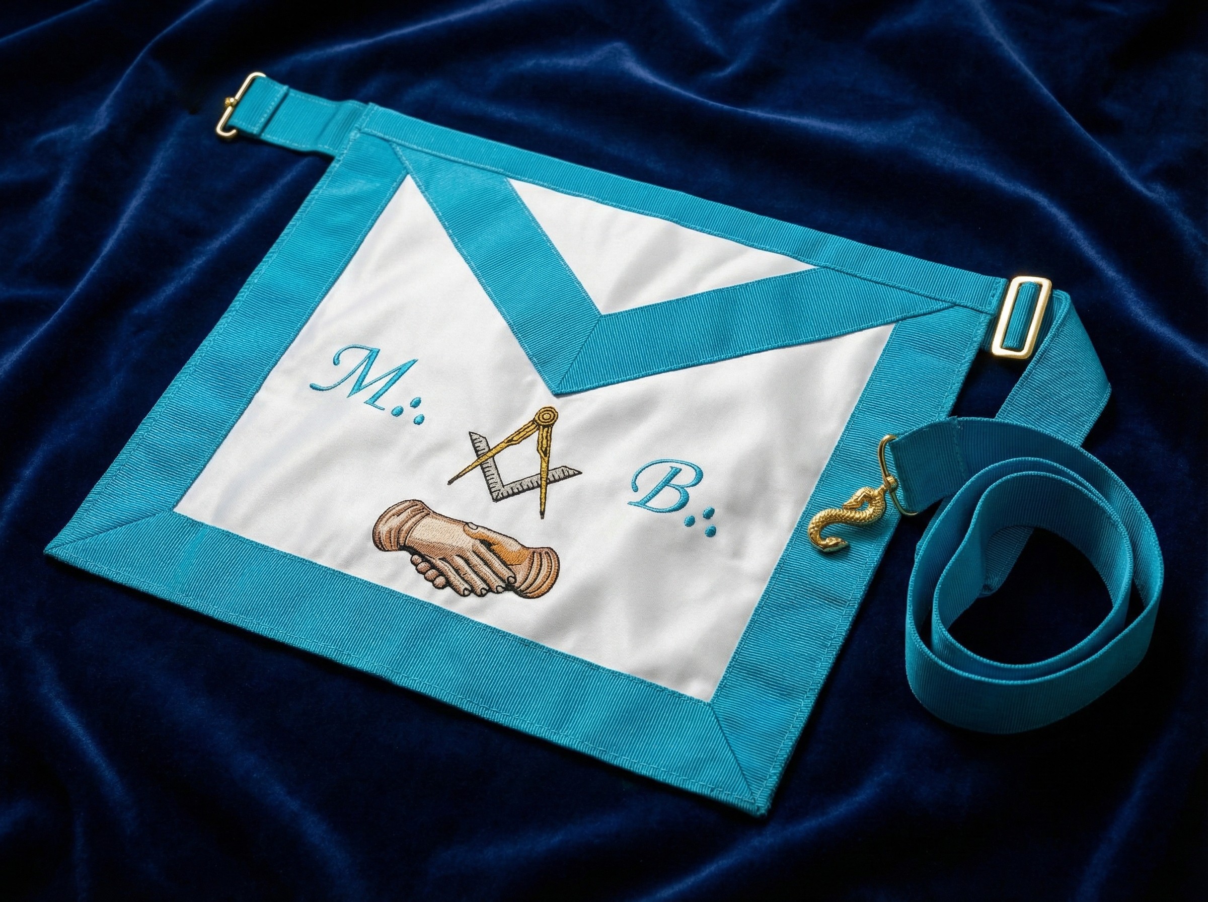 tablier maonnique Rite Français poignée de main maçonnique